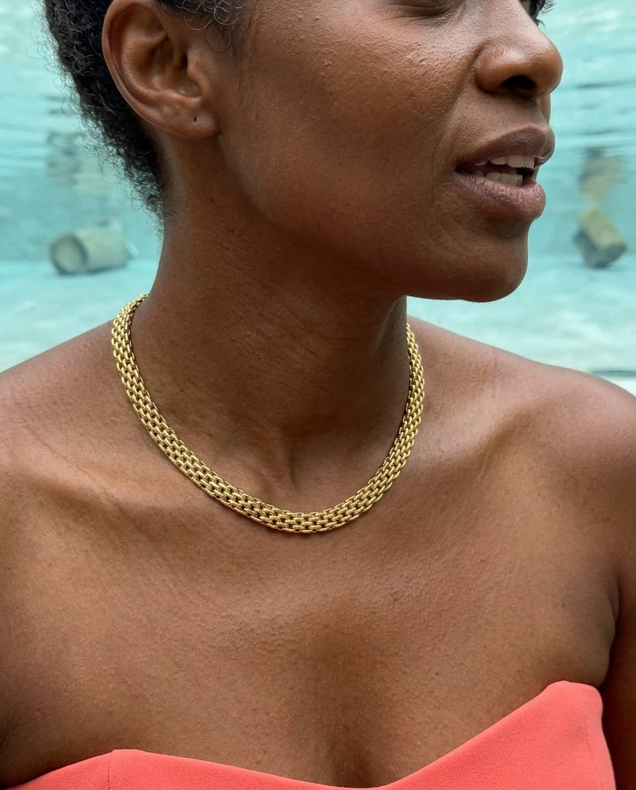 Mesh Chain Necklace porté