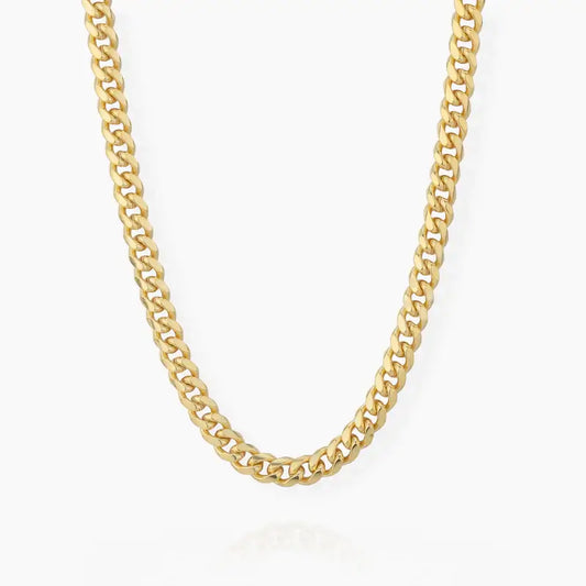 5mm Miami Cuban Link Chain by AUREATE, a gold chunky chain for men and women, perfect for everyday wear.