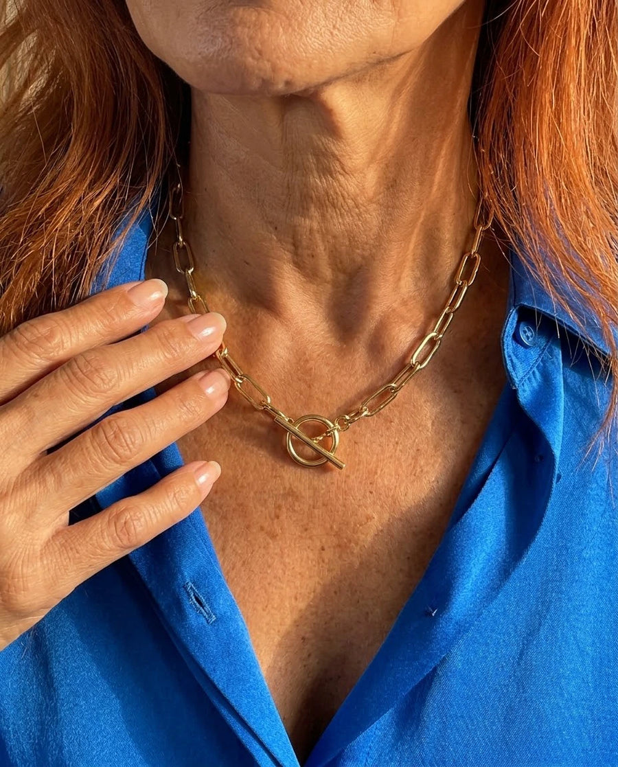 Paperclip Toggle Necklace porté
