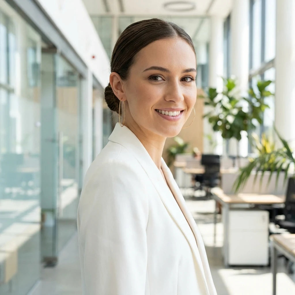 Timeless Gold Hoop Earrings office lifestyle