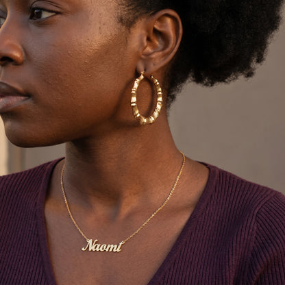 Reed-Ribbed Polished Round Earrings