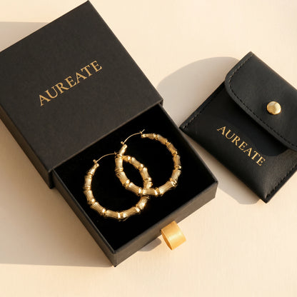 Reed-Ribbed Polished Round Earrings
