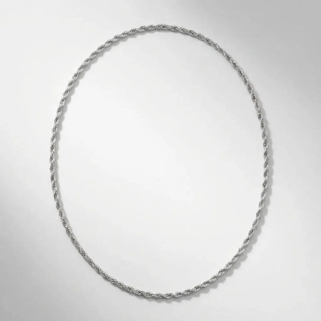 2mm Twisted Rope Necklace - Silver - Product Packshot