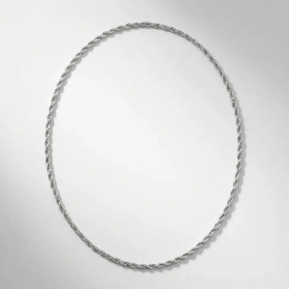 2mm Twisted Rope Necklace - Silver - Product Packshot