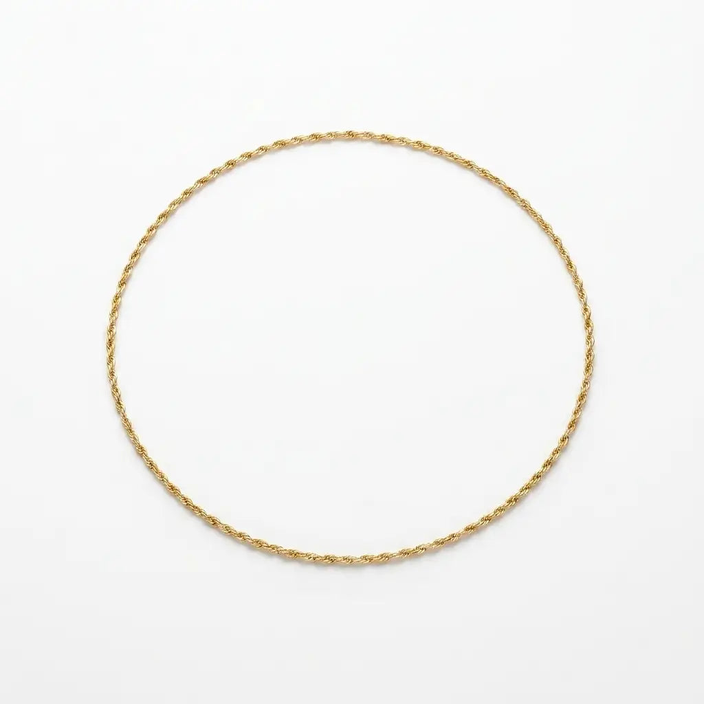 2mm Twisted Rope Necklace - Gold - Product Packshot