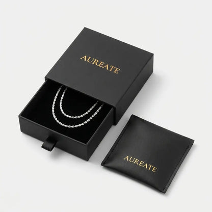 2mm Twisted Rope Necklace silver gift box
