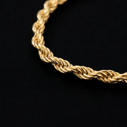 2mm Twisted Rope Necklace gold macro detail