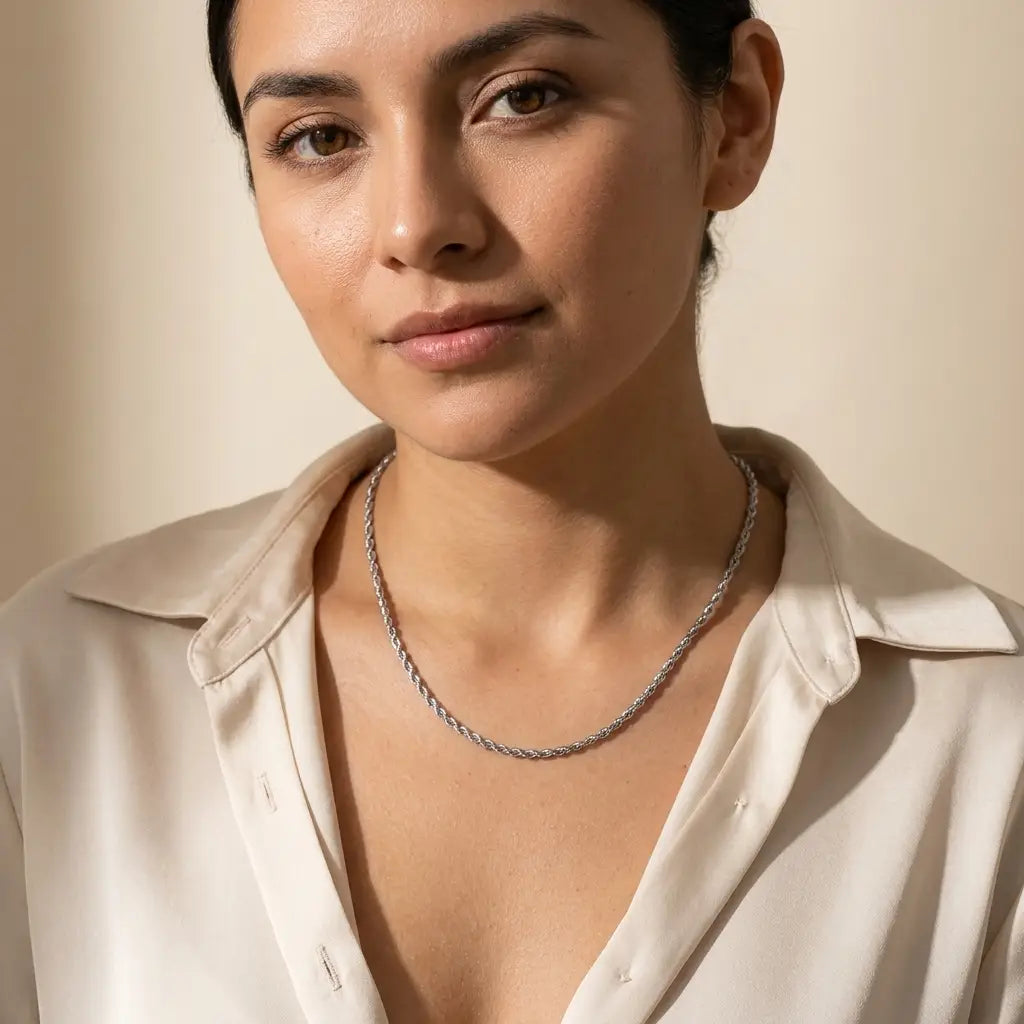 3mm Twisted Rope Chain silver studio featured