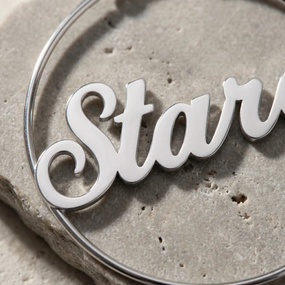 Cursive Name Hoop Earrings AUREATE Earrings  
