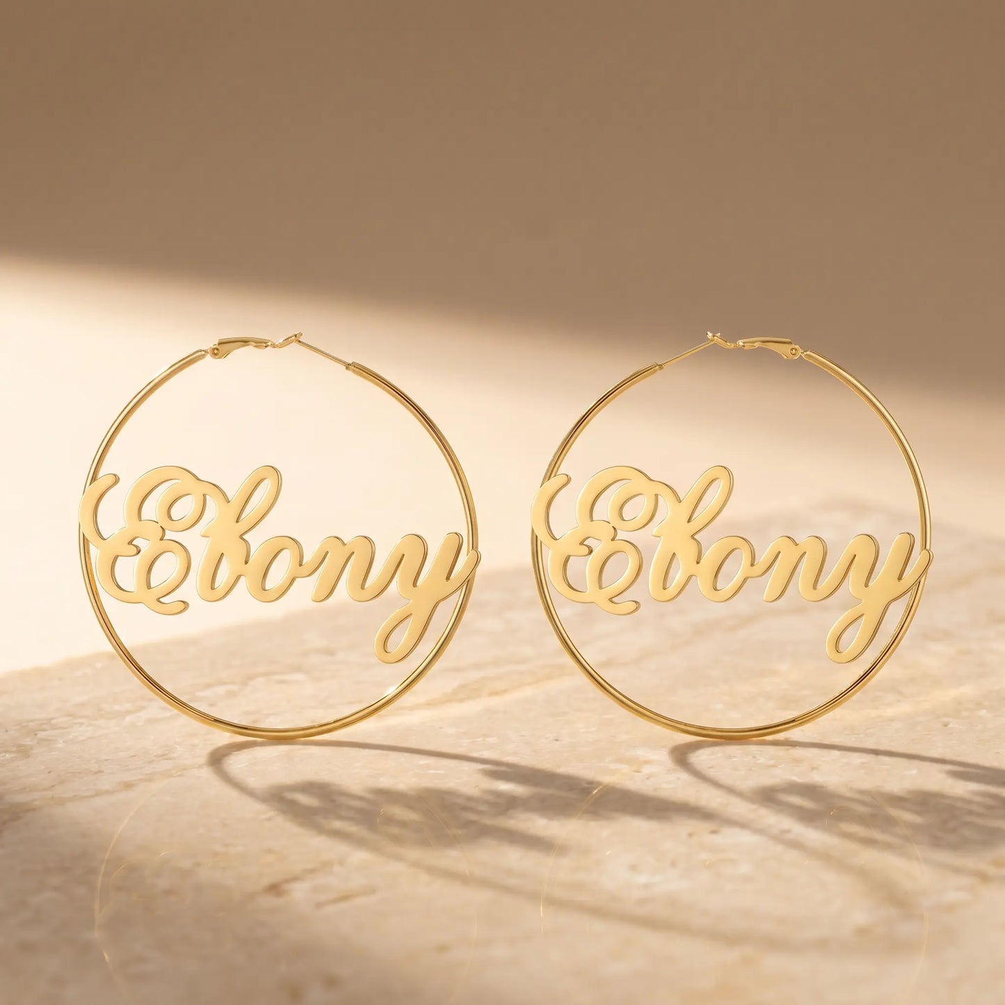 Cursive Name Hoop Earrings AUREATE Earrings  