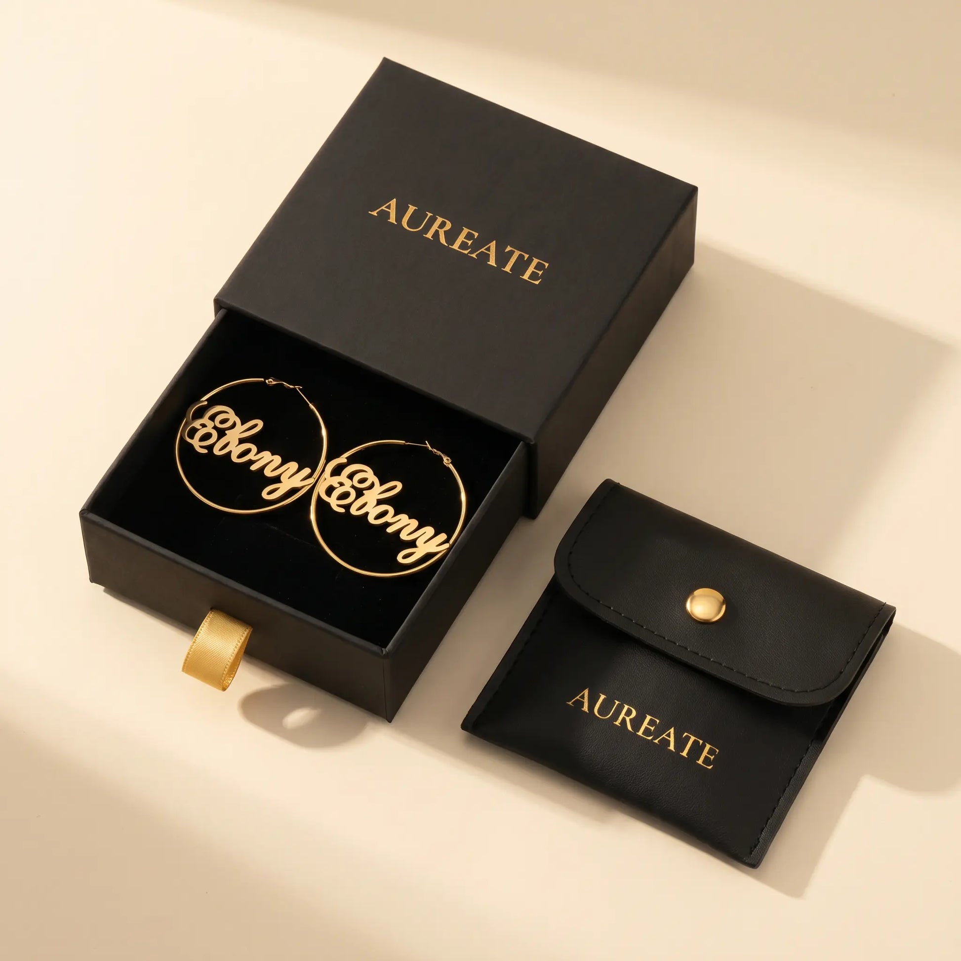 Cursive Name Hoop Earrings AUREATE Earrings  