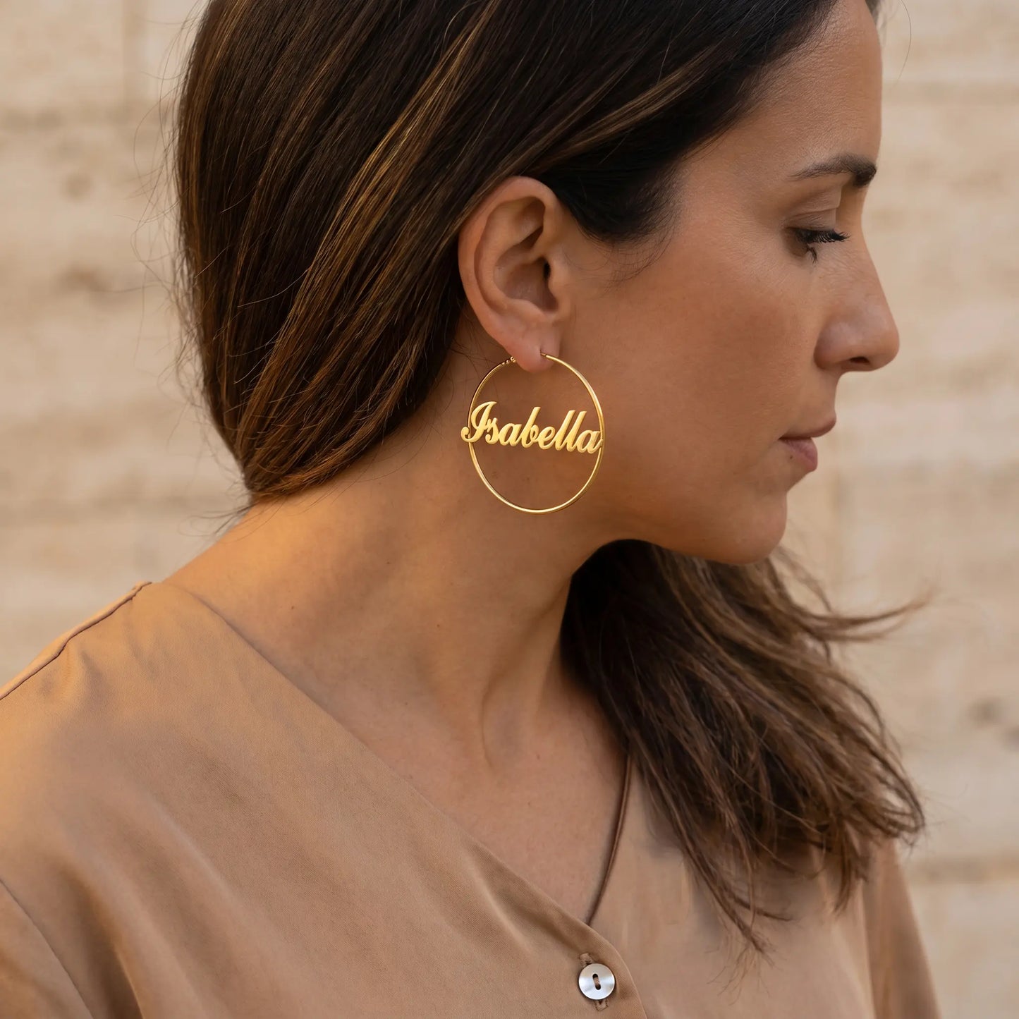 Cursive Name Hoop Earrings AUREATE Earrings  