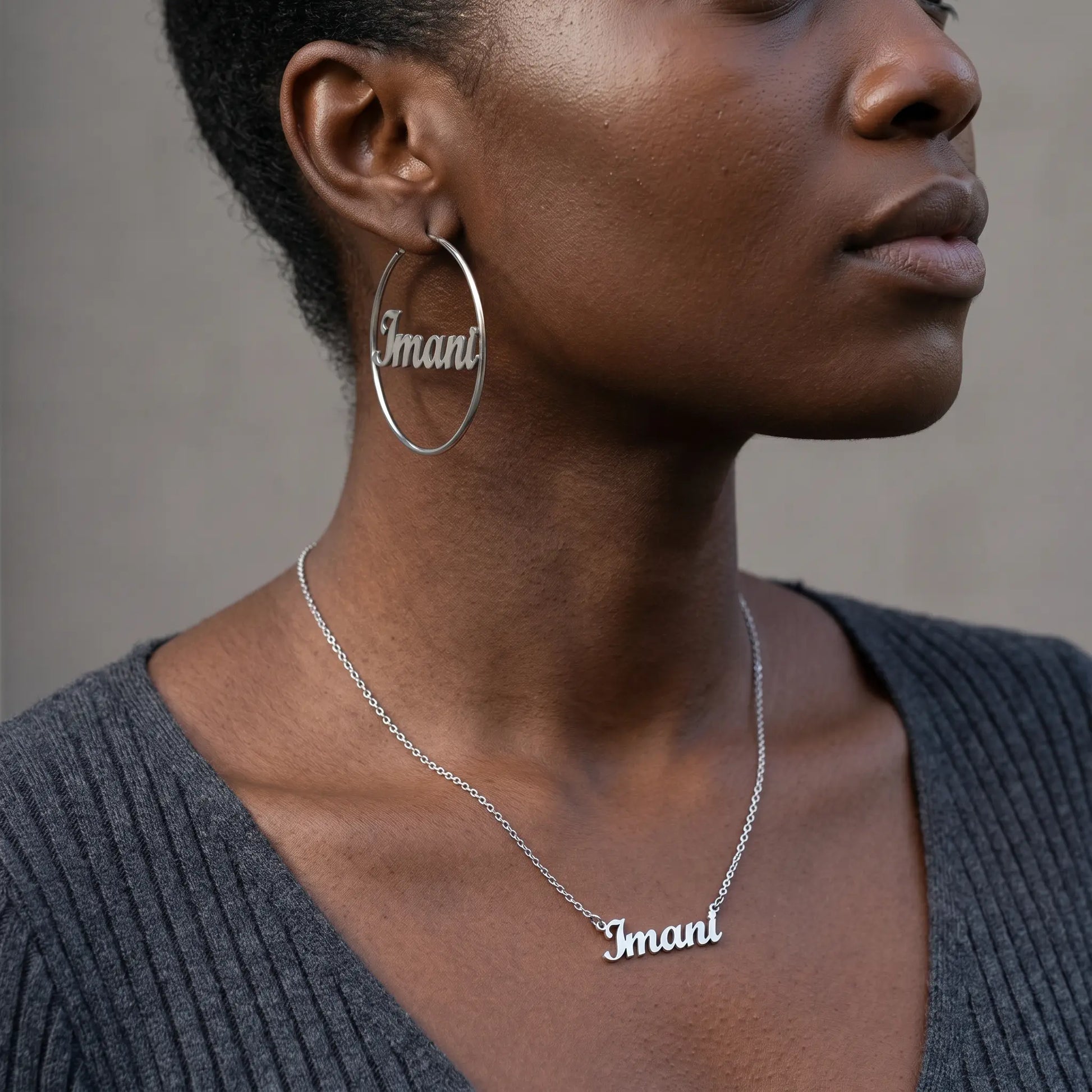 Cursive Name Hoop Earrings AUREATE Earrings  