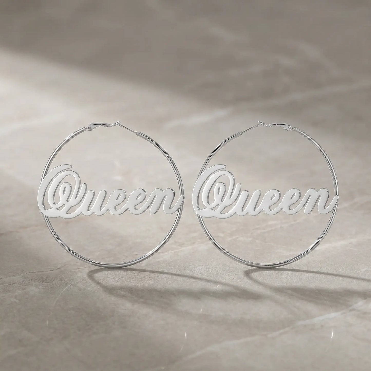 Cursive Name Hoop Earrings AUREATE Earrings  