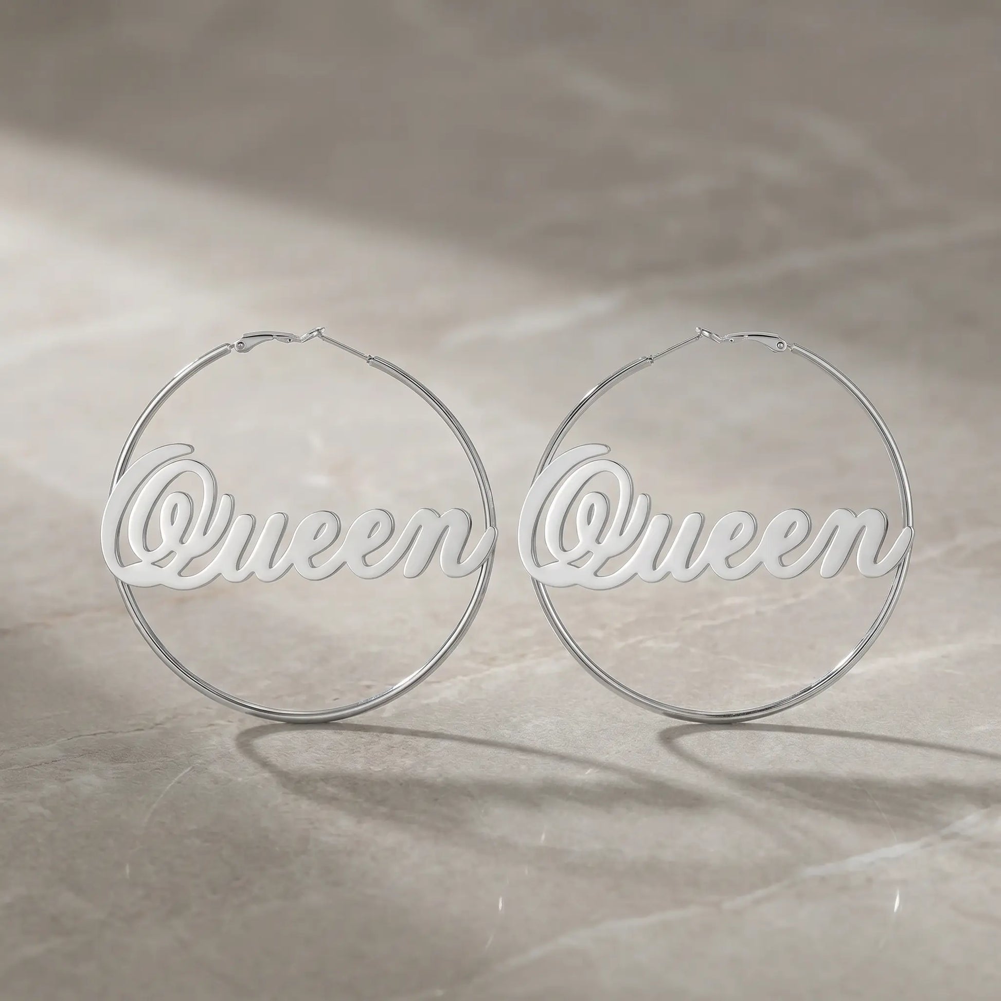 Cursive Name Hoop Earrings AUREATE Earrings  