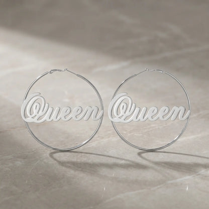 Cursive Name Hoop Earrings AUREATE Earrings  