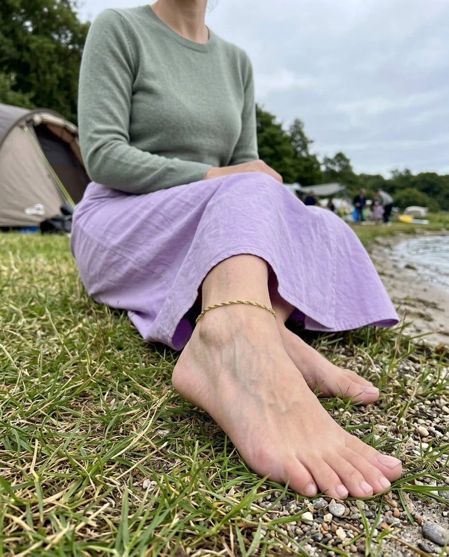 Singapore Chain Anklet porté