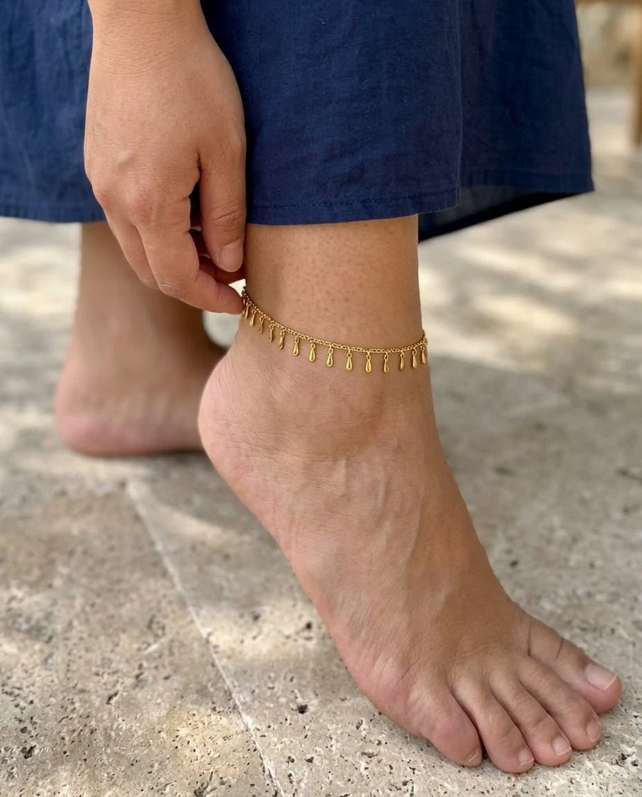 Sun Ray Fringe Anklet porté