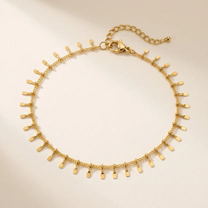 Gold Sun Ray Fringe Anklet packshot white background
