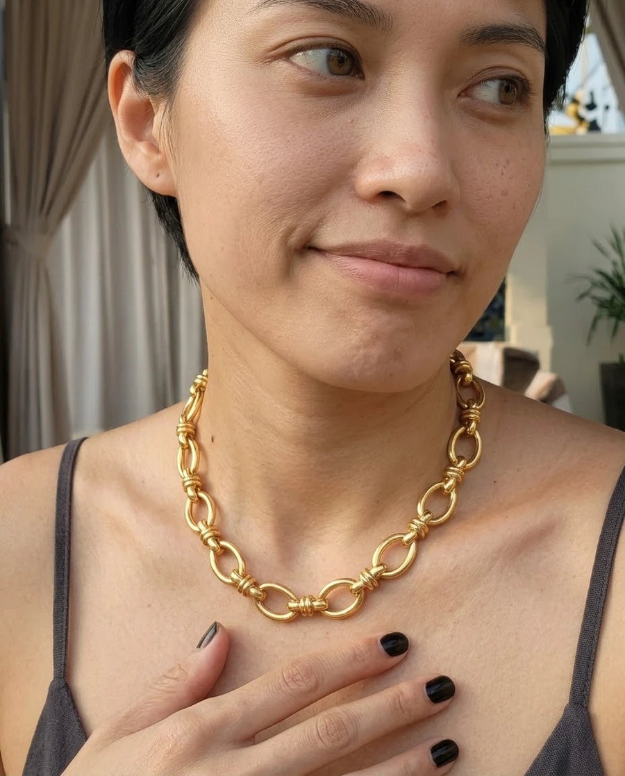 Vintage Rolo Necklace porté